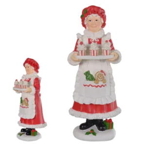 Mamãe Noel gingerbread em resina 31x13cm