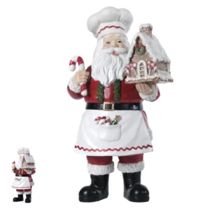 Papai Noel com casinha em resina 29,5x16,5cm