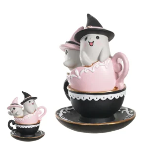 Fantasminhas na xícara em resina 17,5cm