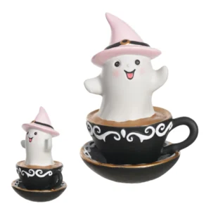 Fantasminha na xícara em resina 16,3cm