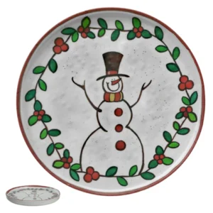 Kit Prato raso de melamina Boneco de Neve 25cm c/ 6 unid