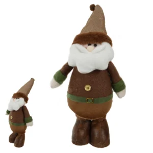 Papai Noel de tecido cobre e verde 48cm