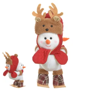Boneco de Neve vermelho e xadrez 33cm