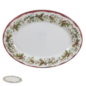 Travessa oval melamina Pinheirinho 35,4x25,7cm