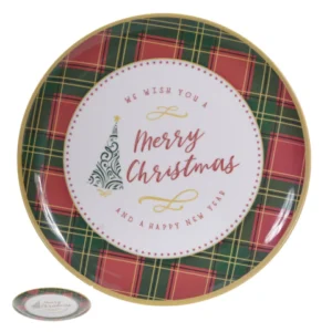 Travessa redonda melamina xadrez 35cm