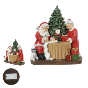 Resina Familia Noel com led 24cm