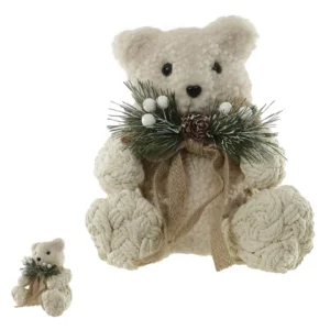 Urso sentado bege 18x16cm