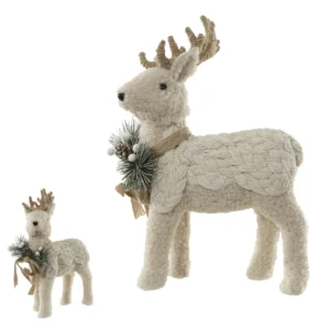 Rena em pé bege decorativa 33x23cm