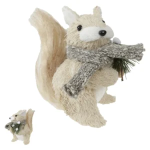 Esquilo Natal de sisal decorativo 17x19cm