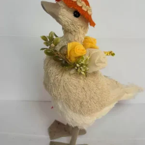 Pato decorativo de palha 27cm