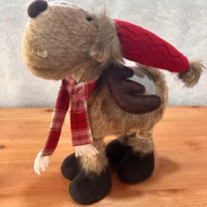 Rena em pé marrom retrátil 43cm