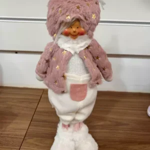 Boneca em pé rosa e branca 40cm