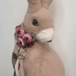 Coelho sentado pelúcia bege 70cm