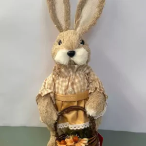 Coelha rústica em pé com cesto 40cm