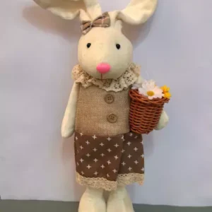 Coelha em pé com cesta 38cm