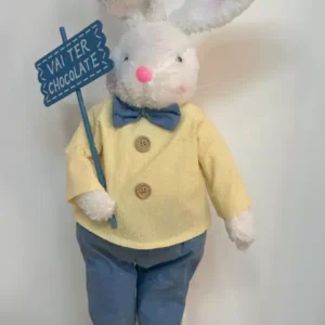 Coelho tecido em pé placa Vai ter Chocolate 67cm