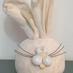 Coelho decorativo pelúcia branco 35cm