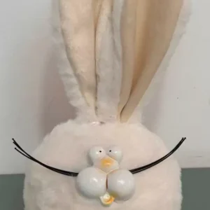 Coelho decorativo pelúcia branco 23cm