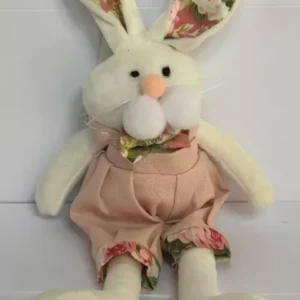 Coelho tecido roupa rosa 30cm