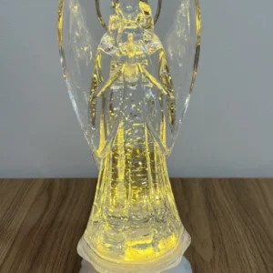 Anjo transparente com led 24cm