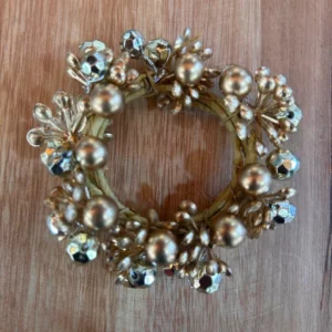 Porta vela ou guardanapo dourado 7cm