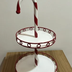 Bandeja dupla branca e vermelha 25x25x40cm