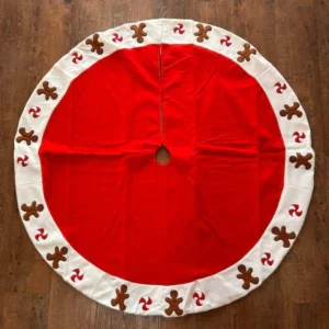 Saia vermelha com borda de ginger 120cm