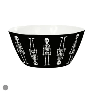 Bowl melamina preto caveiras 15x6,9cm