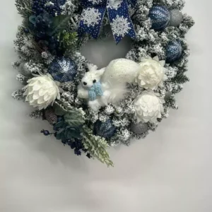 Guirlanda de Natal azul escuro com prata 60cm