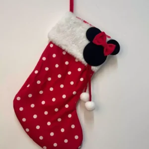 Meia Minnie vermelha com poá 45cm