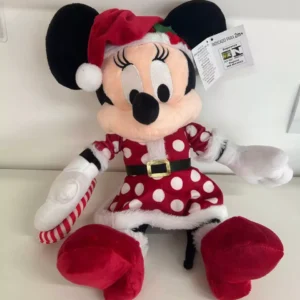 Minnie pelúcia vestido poá verm/bco 40cm