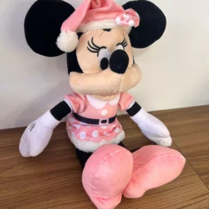 Minnie pelúcia vestido rosa com gorro 30cm