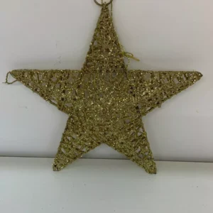 Pendente decorativo estrela dourada 20cm