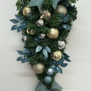 Pingente de Natal azul com dourado 60cm