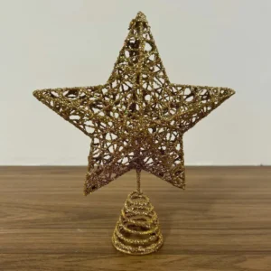 Ponteira árvore estrela dourada 20cm