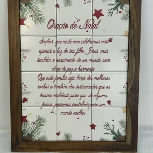 Quadro azulejo Oração de Natal 48 x 38cm