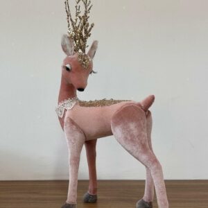 Rena em pé rosa com cílios 39cm