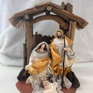 Sagrada família cabana madeira 24cm
