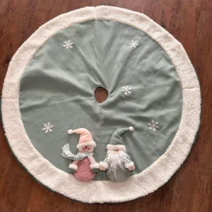 Saia para árvore verde Noel e Boneco de Neve 115cm