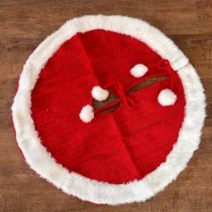 Saia para árvore vermelha de tricô 70cm