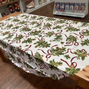 Toalha redonda branca florida 1,60m