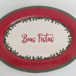Travessa oval Berry Boas Festas de melamina 35,5cm