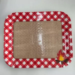 Bandeja papelão barra xadrez 33x30cm