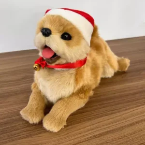 Cão com gorro, com som e movimento 32x19cm