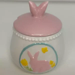 Açucareiro de porcelana branco com relevo