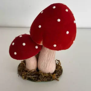 Cogumelo decorativo vermelho 15cm