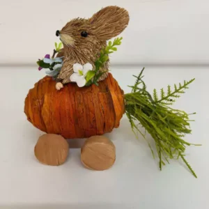 Carro cenoura com coelho 19x8,5x14cm