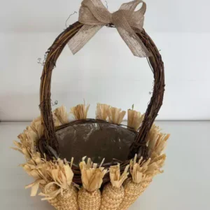 Cesta com cenouras bege 30x24cm