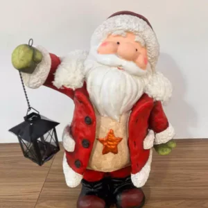 Noel decorativo com porta vela 45cm