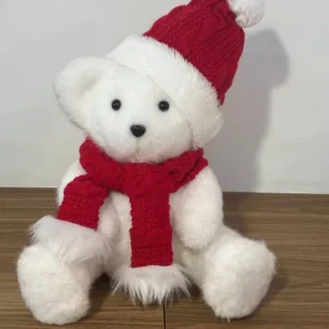 Urso pelúcia sentado com gorro 24cm